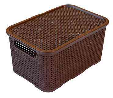 Корзина с крышкой и ручками Ротанг №3 (цвета в ассортименте) Харьков