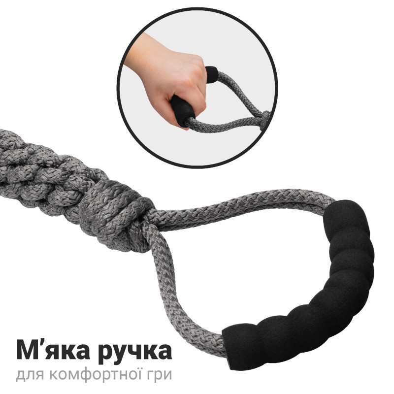 Канат для собак — міцна хрустка іграшка для активних собак, плетена іграшка Barksi 60 см Одеса - фото 4