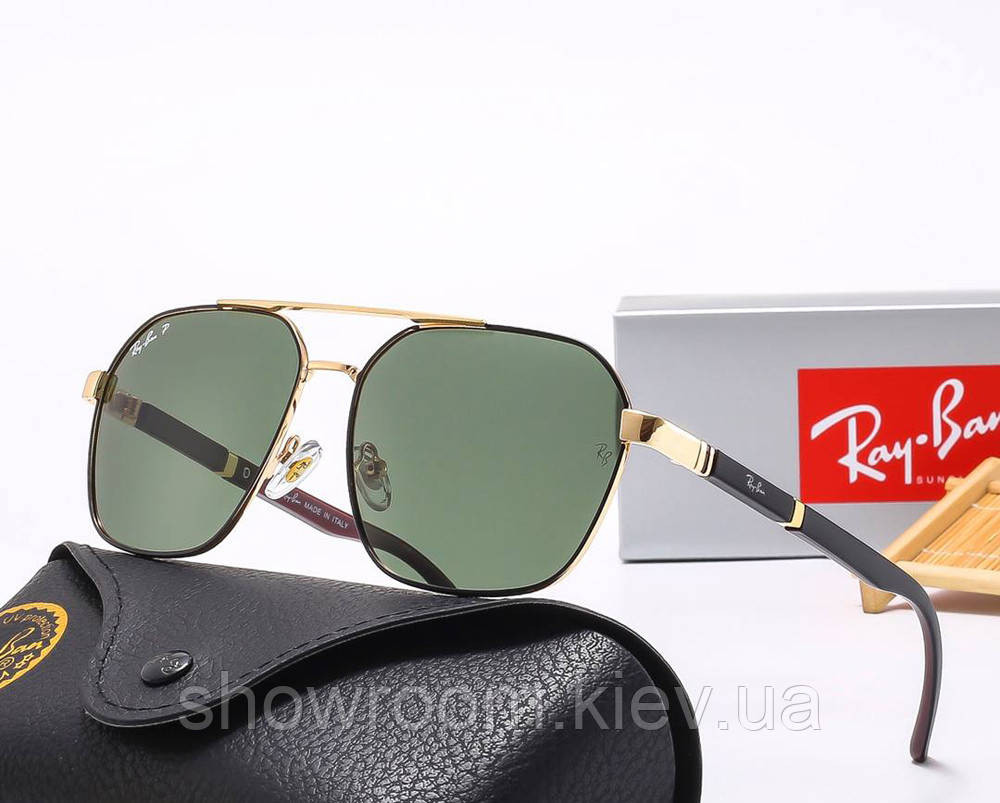 Солнцезащитные мужские очки Ray Ban (58391) polaroid зеленые Киев - изображение 1