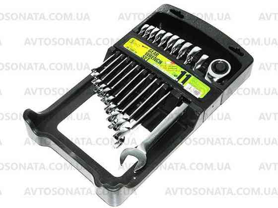 Набор ключей рожково-трещоточных 11шт 8-19 мм ALLOID НК-2081-11 (наб.) Винница