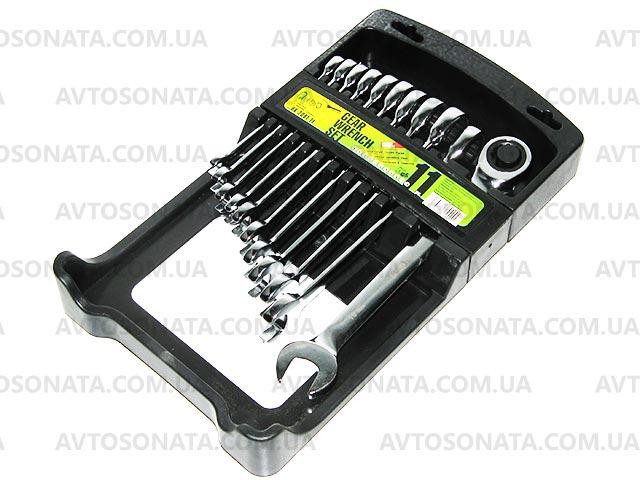 Набор ключей рожково-трещоточных 11шт 8-19 мм ALLOID НК-2081-11 (наб.) Винница - изображение 2