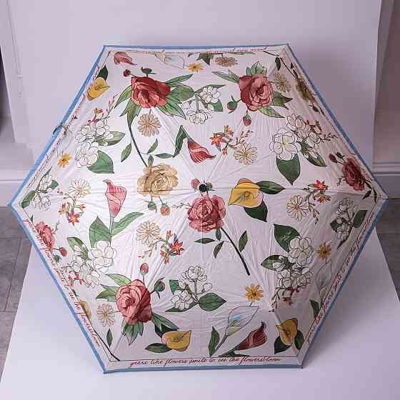 Yiwu Парасолька механічна елегантна з принтом міцна надійна з поліестеру діаметр 99 см Синій HP Коломия