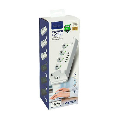 Удлинитель с 4 розетками и 6 USB, 3м, защита Киев - изображение 3