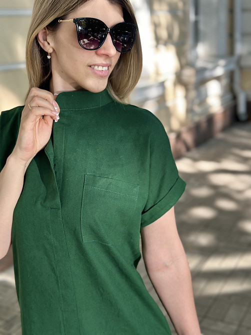 Жіноча лляна сукня літня "Avrora" оптом та по дропшипінгу | Норма 42-44, Смарагдовий Київ - фото 6