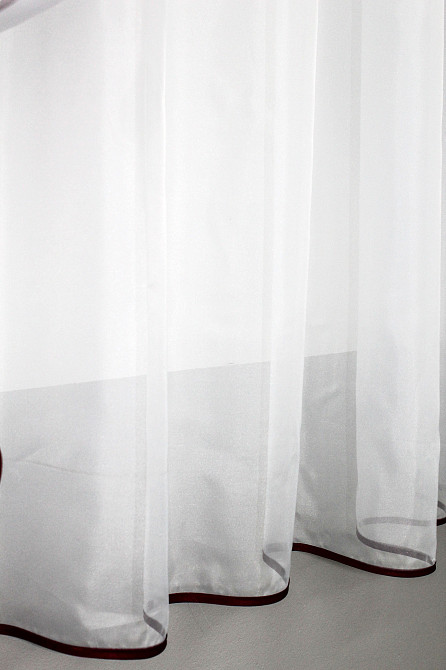 Кухонный комплект VR-Textil № 038к шторки и тюль бордовый с белым 280х170 см (50-032) Киев - изображение 5