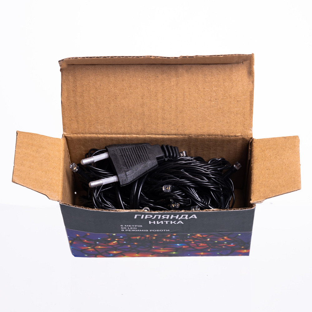 Garlando Новорічна кімнатна гірлянда нитка 6 м 50 LED чорний провід Жовтий W50LED6MBY Коломия - фото 4