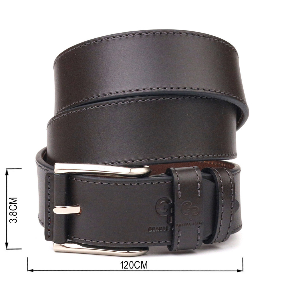 Стильный мужской ремень из натуральной кожи Коричневый (GRANDE PELLE) Киев - изображение 7