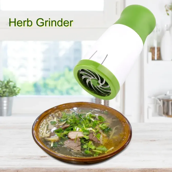 Ручний подрібнювач для зелені Herb Grinder для петрушки, кинзи, м'яти 6х7.3х17 см Київ - фото 9