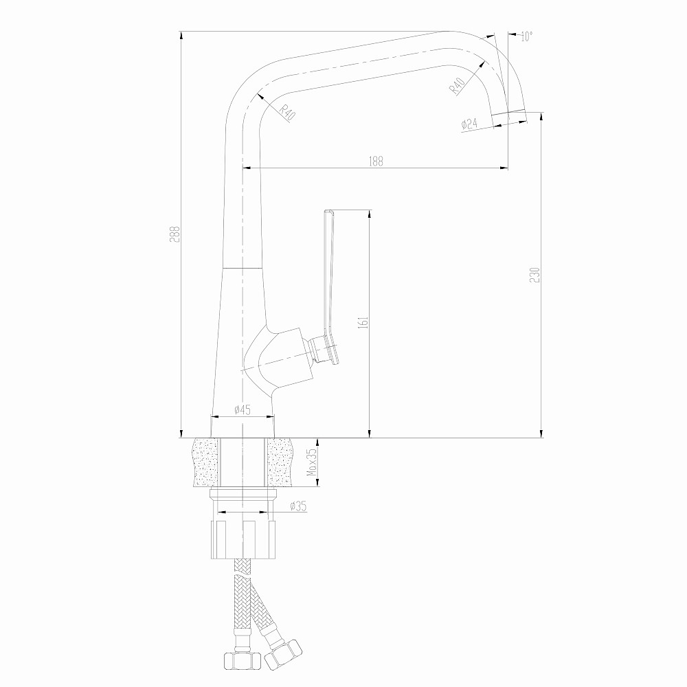Змішувач для кухні TOPAZ TEEL TT 24401-H59-BB Луцк - изображение 6