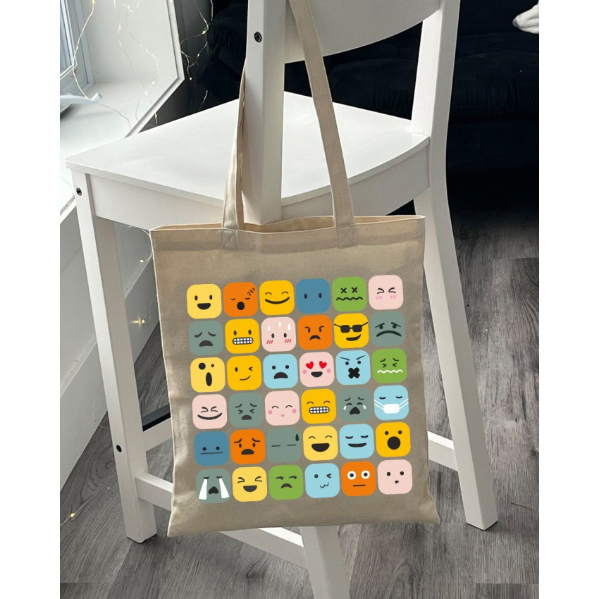 Екошопер BookOpt BK4101 Смайлики бежевий Київ - фото 4