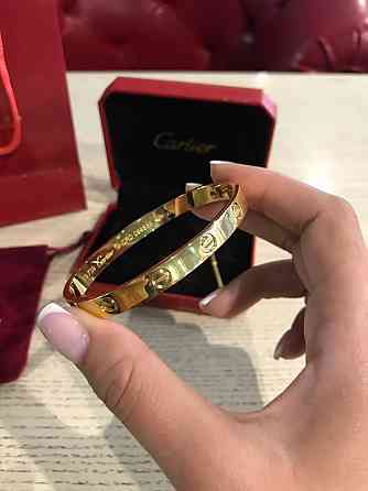 Cartier браслет з викруткою в лимонному золоті без каменів / браслет LOVE лимонне золото без каменів Одеса