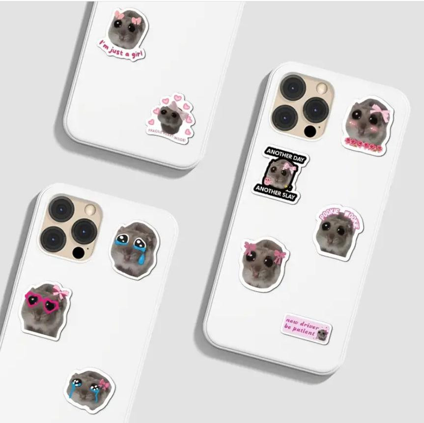 Набір наліпок "Сумний Хом'як Мем", наклейки з хом'яком. стікербомбінг, Рулон 500 шт Київ - фото 5