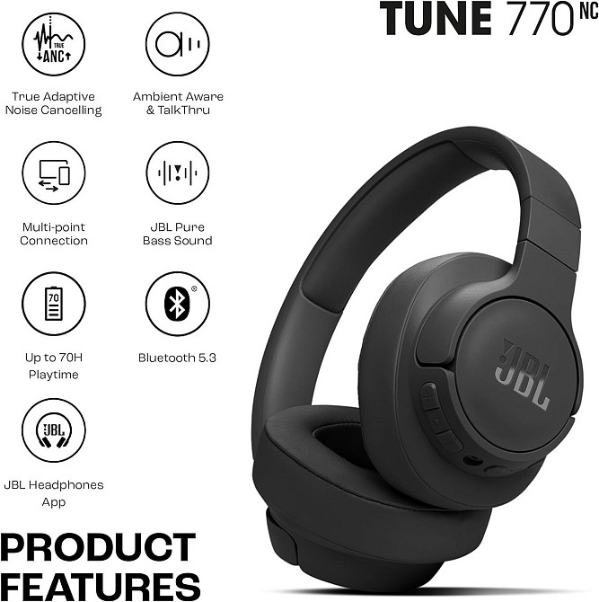 Bluetooth-гарнітура JBL T770 NC Black (JBLT770NCBLK) ( Чорний ) Харьков - изображение 9