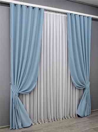 Комплект готовых штор VR-Textil Блэкаут Midnight № 1676ш Голубой 150х290 см 2 шт (33-0568) Киев