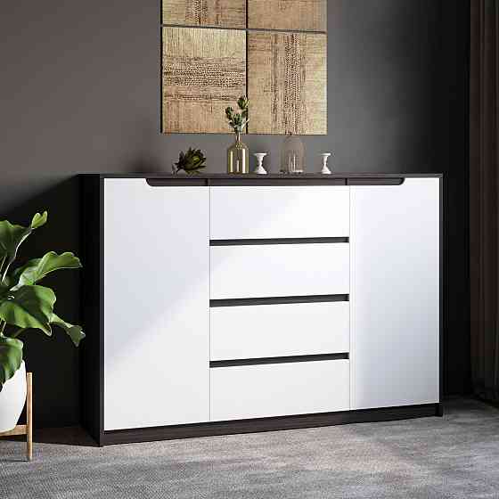 Большой комод для дома Эверест Микс-3 (телескопы) 140х38х97 венге + белый (DTM-2006) Днепр