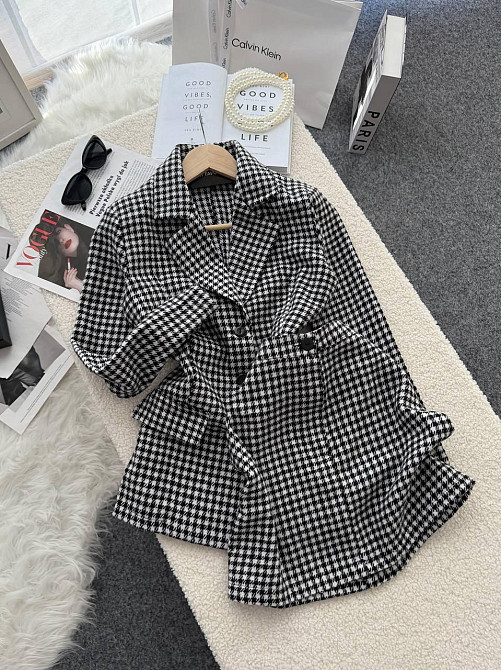 Жіночий стильний принтований костюм-двійка: піджак і спідниця кашемір лапка 50/52 Одеса - фото 8