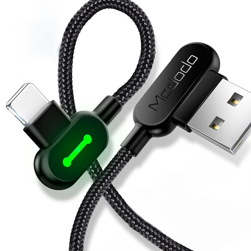 Кабель Lightning Mcdodo с двусторонним USB разъемом LED индикацией для зарядки и передачи данных (Черный, 3м) Николаев - изображение 1