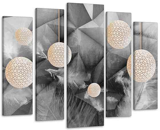 Модульна картина у вітальню / спальню Абстракція з кулями Art-471_5 ( 80х118см ) Київ