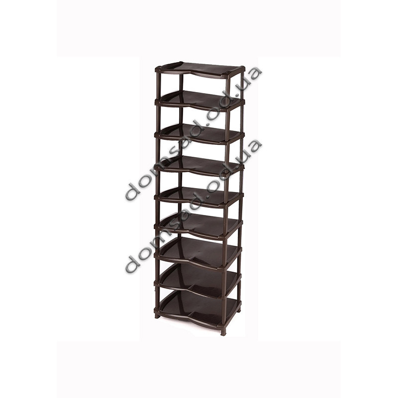 Полиця для взуття коричнева "Нормал" на 9 ярусів 150х48х33 R-Plastic Одеса - фото 1