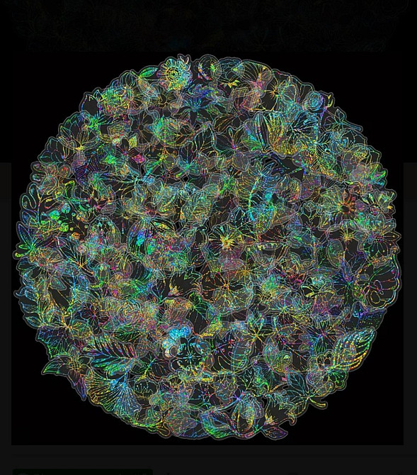 Набір голографічних наклейок 50 шт квіти та листя для декору Київ - фото 2