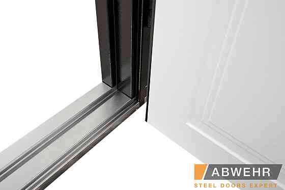 Двери входные, квартирные ABWEHR. Модель 516/517 RAIN Цвет Черная шагрень / Белый супермат Киев