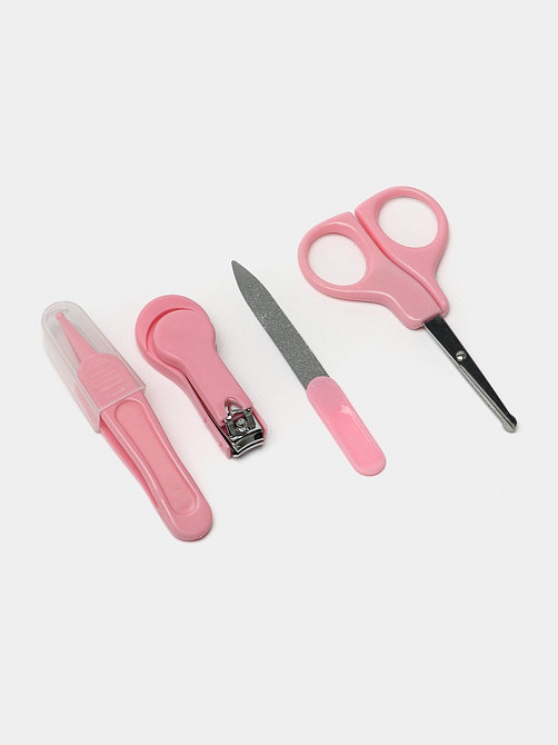 Набор для новорожденных, маникюрный 10 предметов : расческа, ножницы,кусачки,пилочка,пипетка для детей,розовый Каменец-Подольский - изображение 7