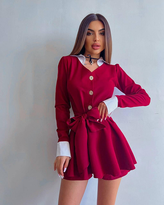 Жіноча стильна приваблива сукня-комбез костюмка Одеса - фото 4