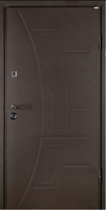 Двері вхідні Бастіон АДЕЛЬ RAL 8019 / Венге горизонт темний 860х2050 мм Київ - фото 1