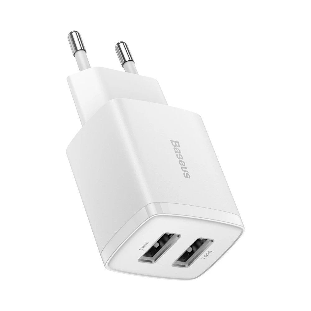 Мережевий зарядний пристрій Baseus Compact Charger 2U 10.5W EU, колір білий CCXJ010202 Одеса - фото 3