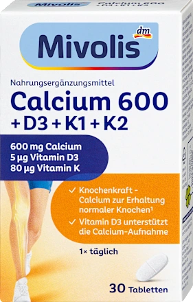 Mivolis Calcium 600 + D3 + K1 + K2 Tabletten 30 St Міволіс Таблетки Кальцій 600 Львів - фото 1