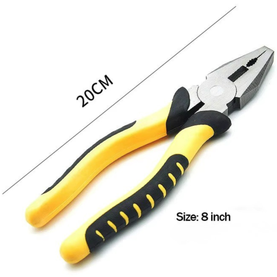 Набор ручных инструментов 3 шт: для обрезки и обжима: бокорезы,длинногубцы,комбинированные плоскогубцы,цвет черно-жёлтый Каменец-Подольский