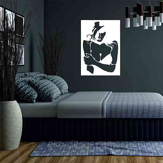 Декоративное настенное Панно «Силуэт женщины», Декор на стену 70*50 см, Белый Киев