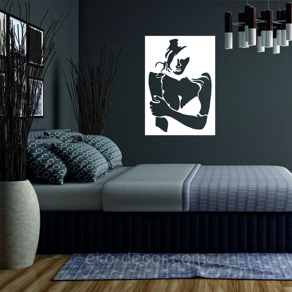 Декоративное настенное Панно «Силуэт женщины», Декор на стену 70*50 см, Белый Киев - изображение 2