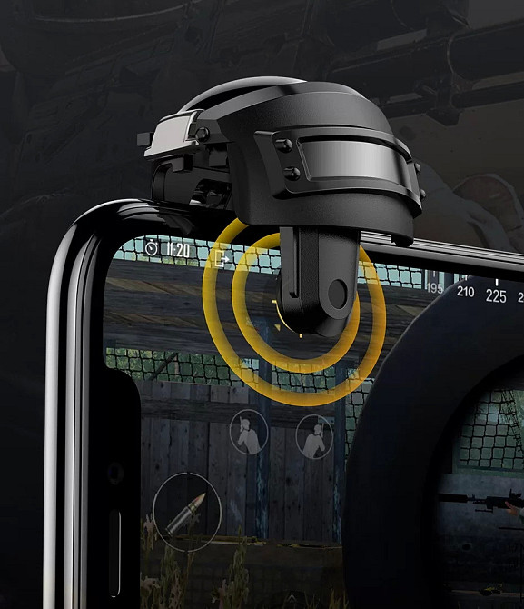 Игровой контроллер (джойстик, геймпад, триггер) Baseus Level 3 Helmet PUBG Gadget GA03 GMGA03-A02 (Camouflage Серый) Николаев - изображение 6