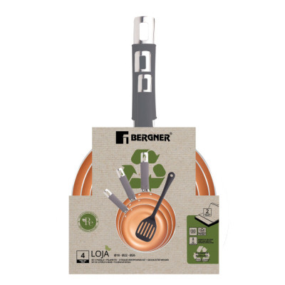 Набор сковородок Bergner Loja reeco, з лопаткою, 18/22/26 см (BGEU-5582) Винница - изображение 2