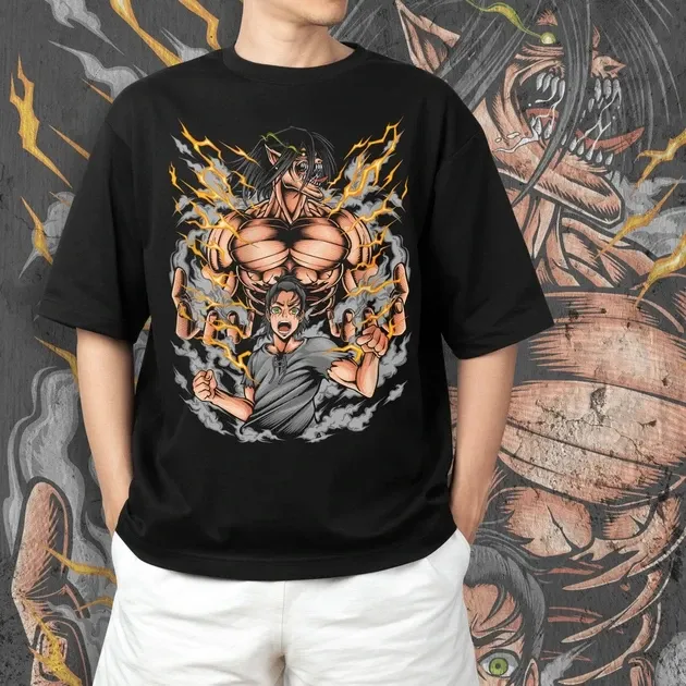 Футболка для підлітка хлопчика з принтом Атака Титанов Эрен Егер 3 Розмір 160 Anime10685 Дніпро - фото 5