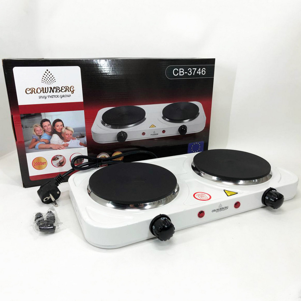 Электрические плиты настольные двухкомфорочные Crownberg CB-3746, Плита бытовая двухкомфорочная SV-34 Львов - изображение 1