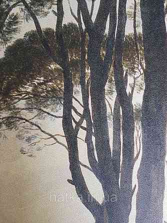 Обои виниловые Grandeco One roll one motif 1.59x2.8 панно лес деревья небо зеленые коричневые Киев