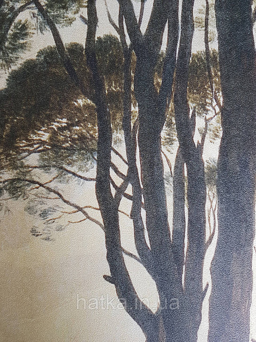 Обои виниловые Grandeco One roll one motif 1.59x2.8 панно лес деревья небо зеленые коричневые Киев - изображение 4