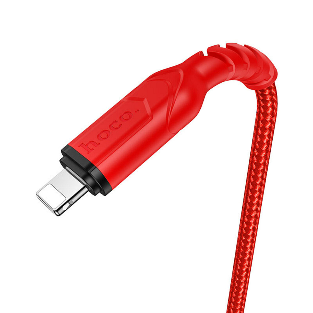 Кабель HOCO X59 USB to iP 2.4A, 1m, nylon, TPE connectors, Red Київ - фото 3