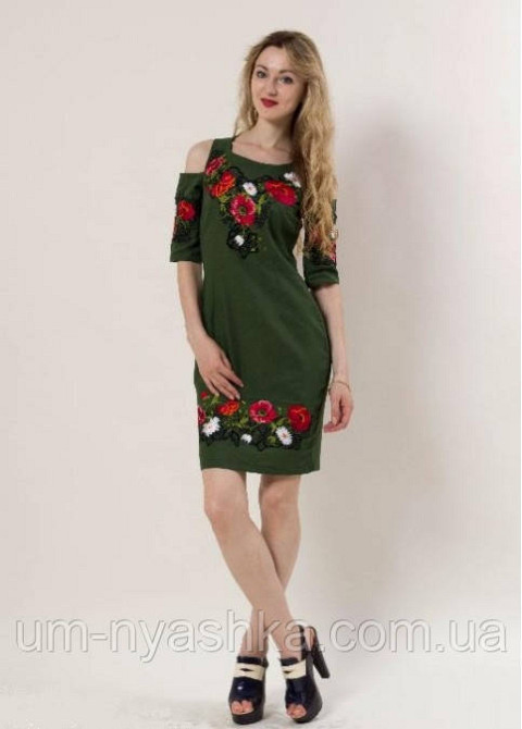 Жіноча вишита сукня на домотканному полотні Афіна Кривий Ріг - фото 3