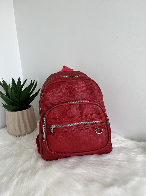 Рюкзак городской молодежный женский красный Киев - изображение 7