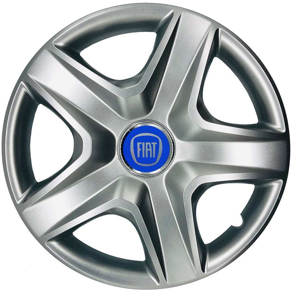 Автомобільні модельні ковпаки R13 Fiat (синій) 101 4шт, SJS, сріблясті Київ - фото 1