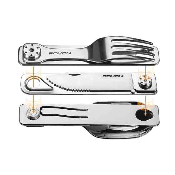 Набір столових приборів Roxon C1S 3 in1 (ложка, виделка, ніж), нержавіюча сталь Київ