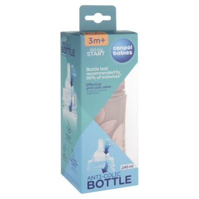 Пляшечка для годування Canpol babies Easystart GOLD 240 мл антикол. з широким отвором, рожева (35/240_pin) Вінниця - фото 3