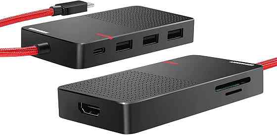 Док-станція 7-в-1, USB-C хаб з HDMI 4K, USB 3.0, кардрідерами SD/TF, PD зарядкою 100W, чорний, HUB Type-C PD 100 Вт Київ