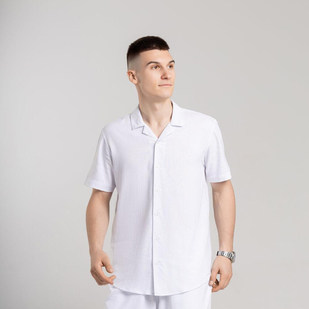 Чоловіча сорочка з коротким рукавом біла Pobedov Marsel Київ - фото 4