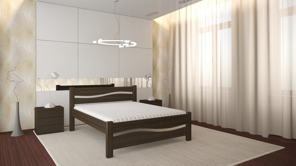 Деревянная двуспальная кровать Волна. 120х200, Ольха, Белий Харьков - изображение 8