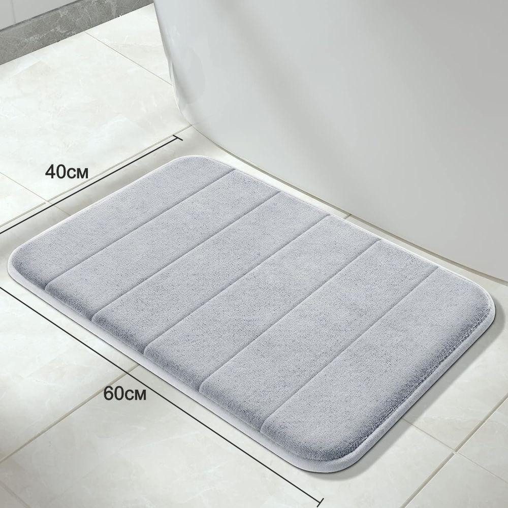 Современный коврик для ванной Aquarius с эффектом памяти Мягкий Антискользящий 40 х 60 см Серый в полоску Буча - изображение 2