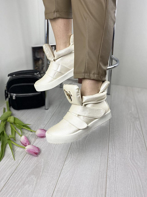 Gofc Снікерси жіночі Gofc бежеві еко-шкіра висота 13см подошва 3см 36р.(GF-JX29 1220) Коломыя - изображение 5